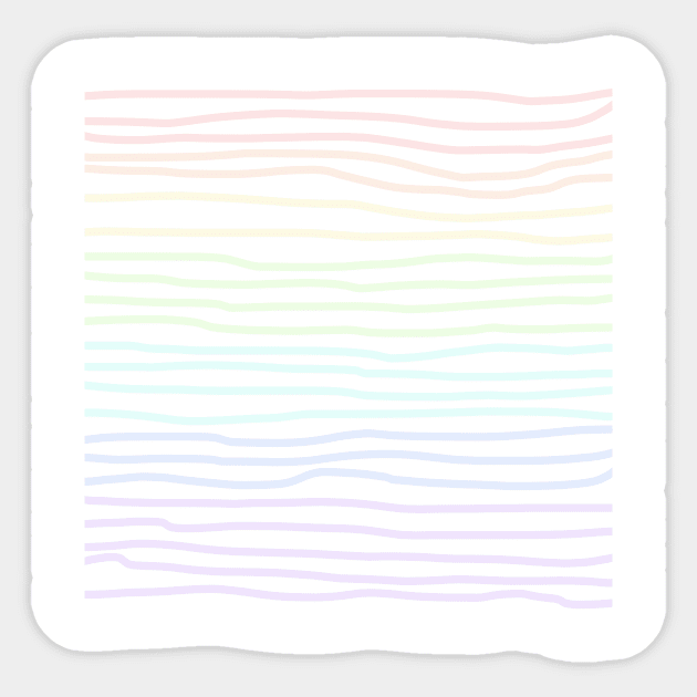 Soft Pastel Rainbow Hand Drawn Lines Sticker by Whoopsidoodle